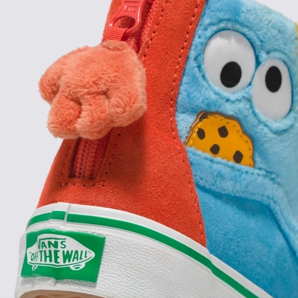 RARE Collab Sesame Street x Vans US Kids Size 2 Sk8-hi Zipper Heel Sneakers - Picture 3 of 10